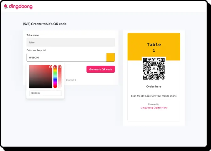 Create table's QR Codes