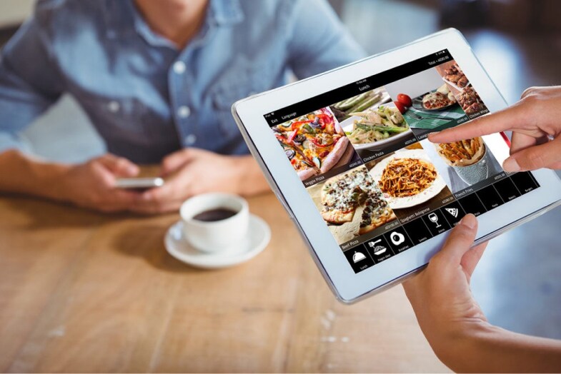 Digital menus on tablets