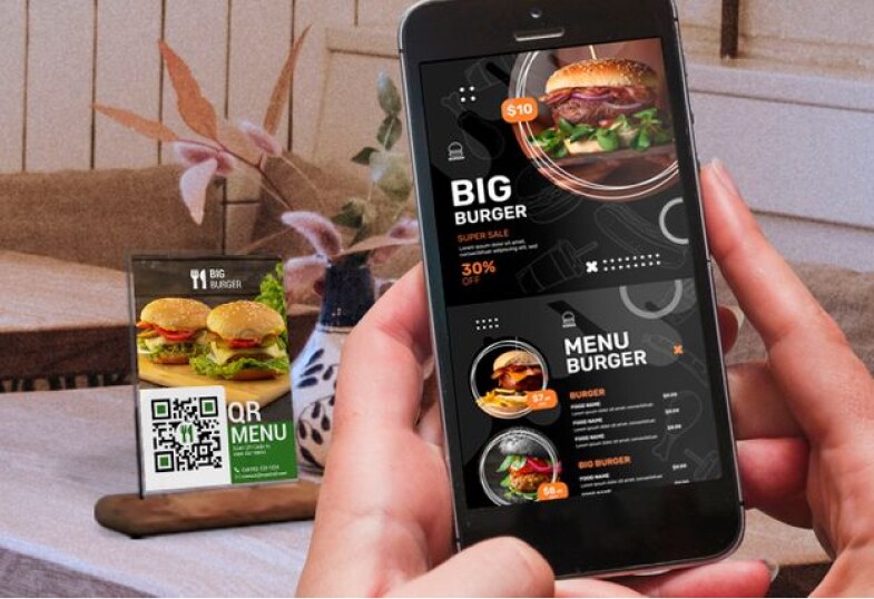 Digital menus in the form of scanning QR code