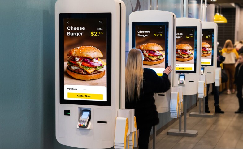 Digital menus on self-order kiosks