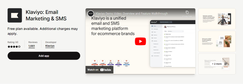 Shopify apps: Klaviyo: Email Marketing & SMS