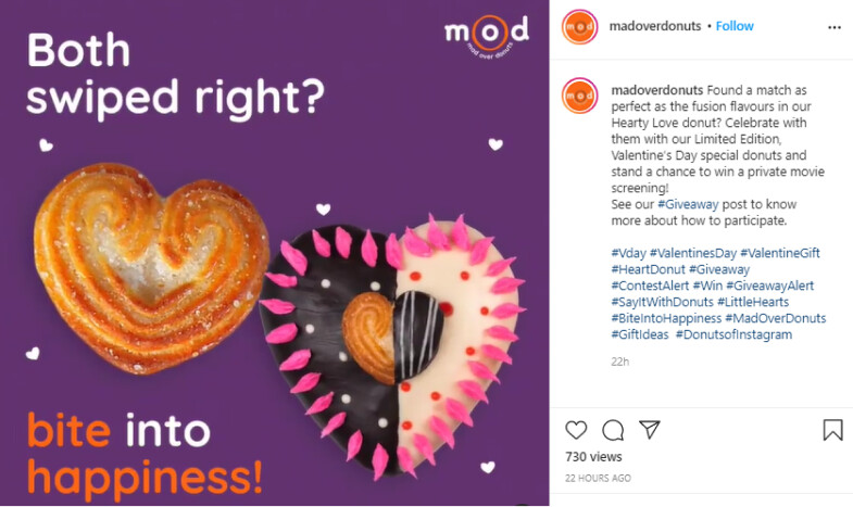 Marketing Ideas: The post on social media which is attached with Valentine's Day hashtags