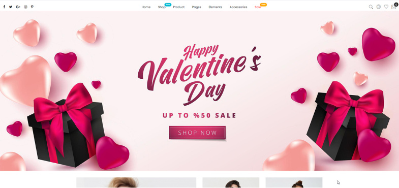 Marketing Ideas: Using a Valentine's Day banner on the homepage