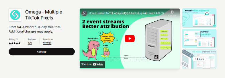Shopify apps: Omega ‑ Multiple TikTok Pixels