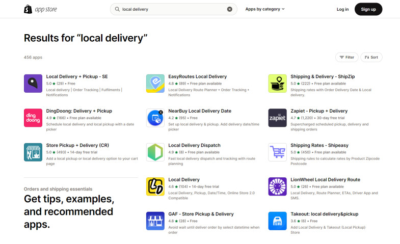Shopify apps for local delivery