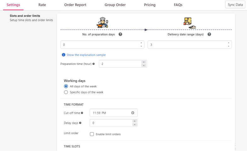 Step 3: Set delivery time frames