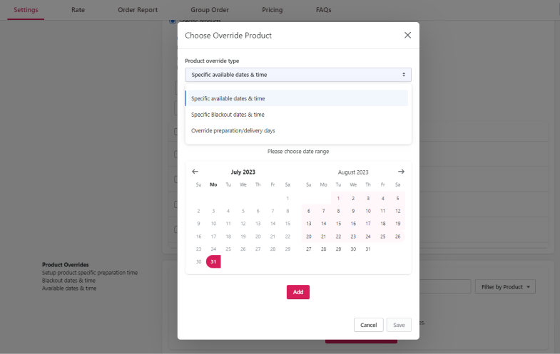Step 3: Customize delivery dates