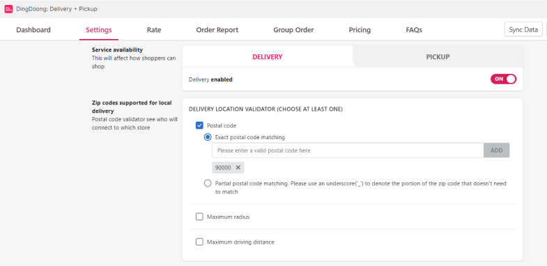 Step 2: Configure delivery zones