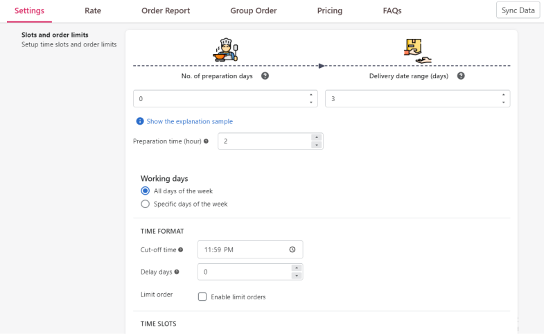 Step 1: Configure your delivery time frame