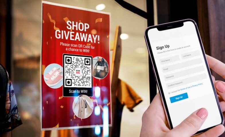 Qr codes promote giveaway programs