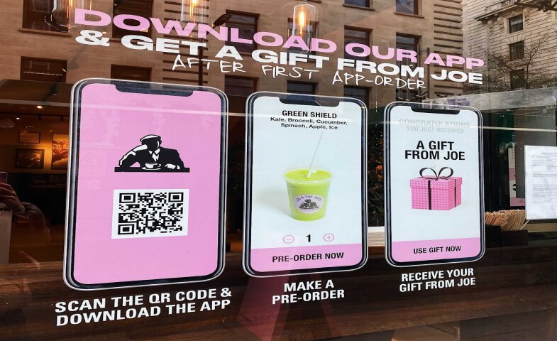 Qr codes promote to download an app