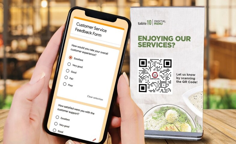 Qr codes ask for reviews or feedbacks
