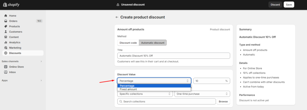 Shopify product discounts