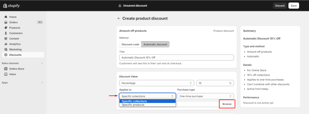 Step#5.2 Shopify product discounts