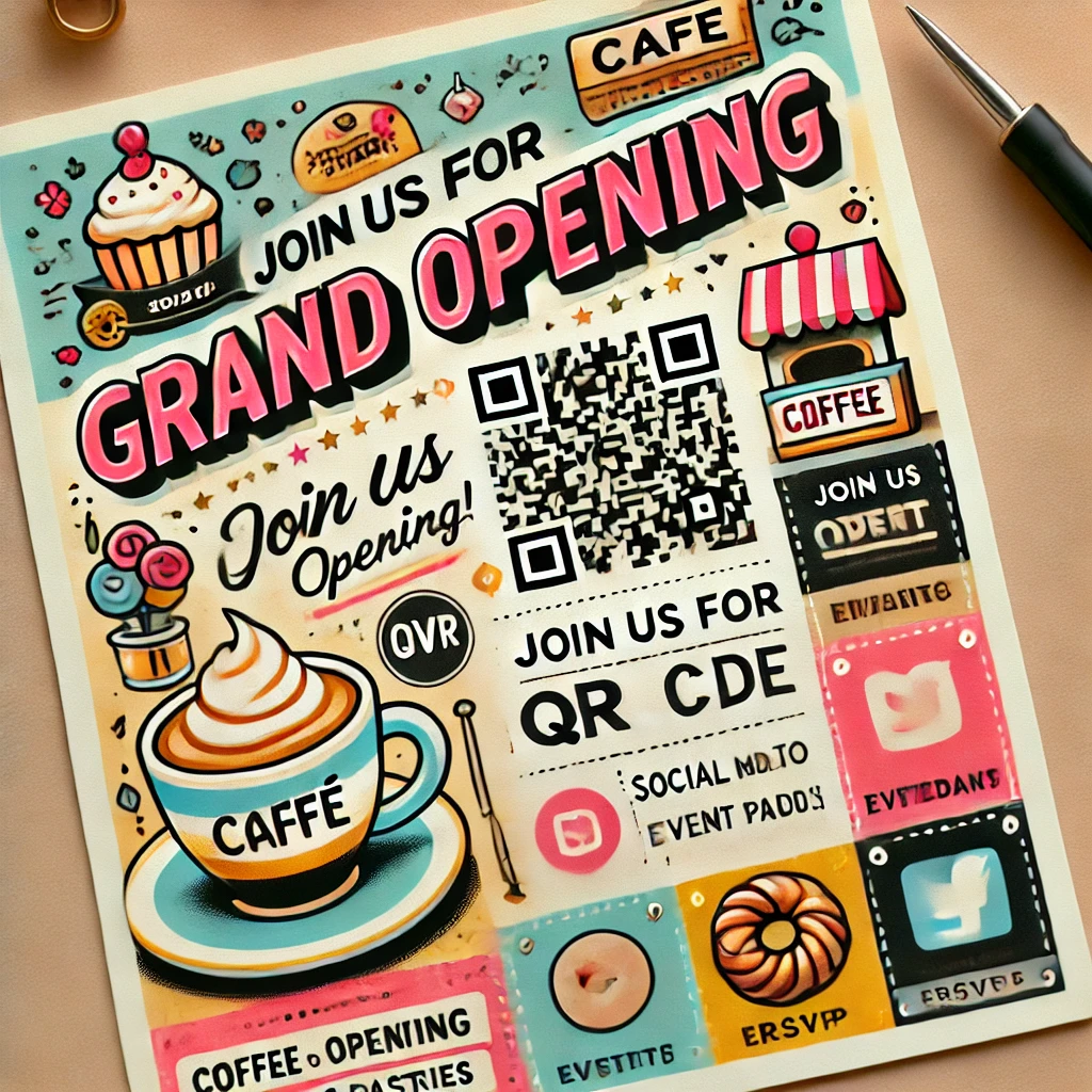 QR code flyer for grand opening