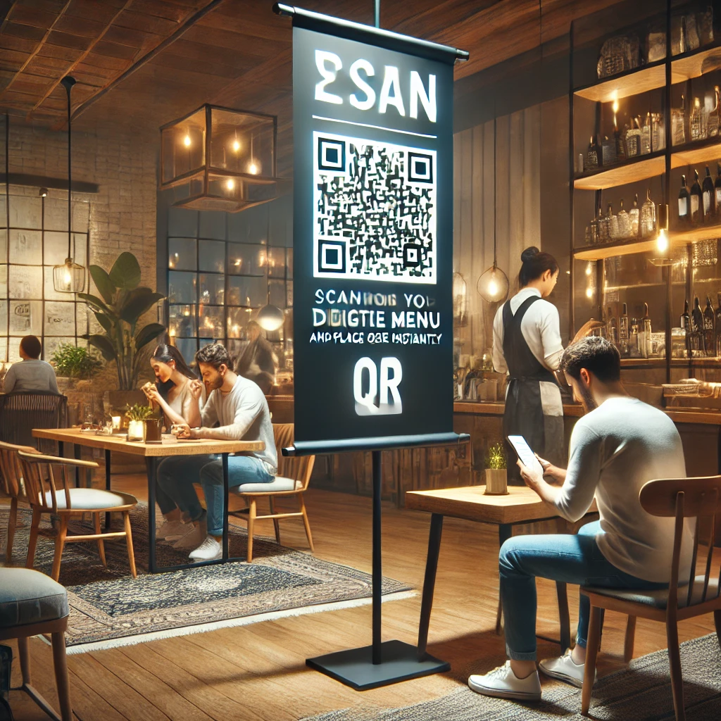 Restaurant Menus with Instant Ordering, a QR code example