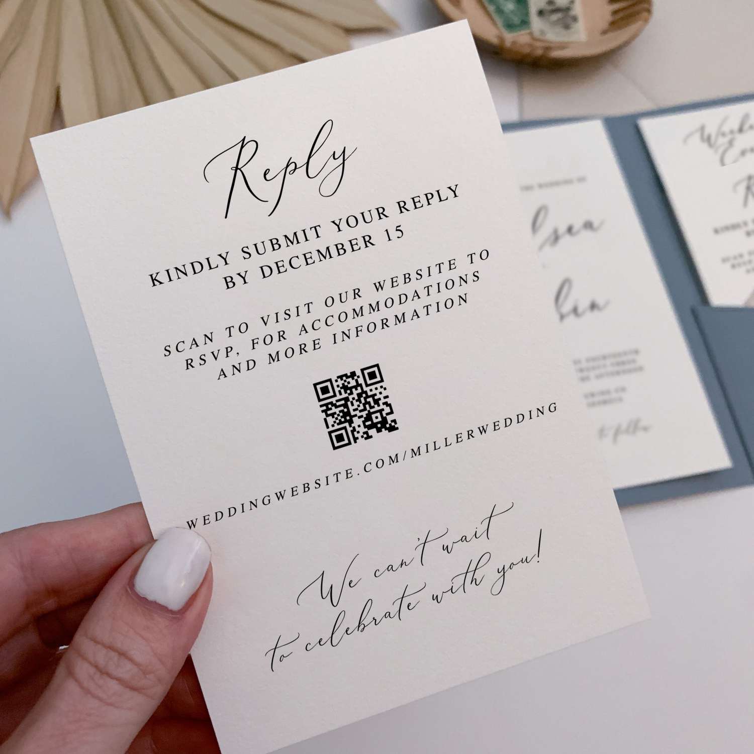 QR code on wedding invitation