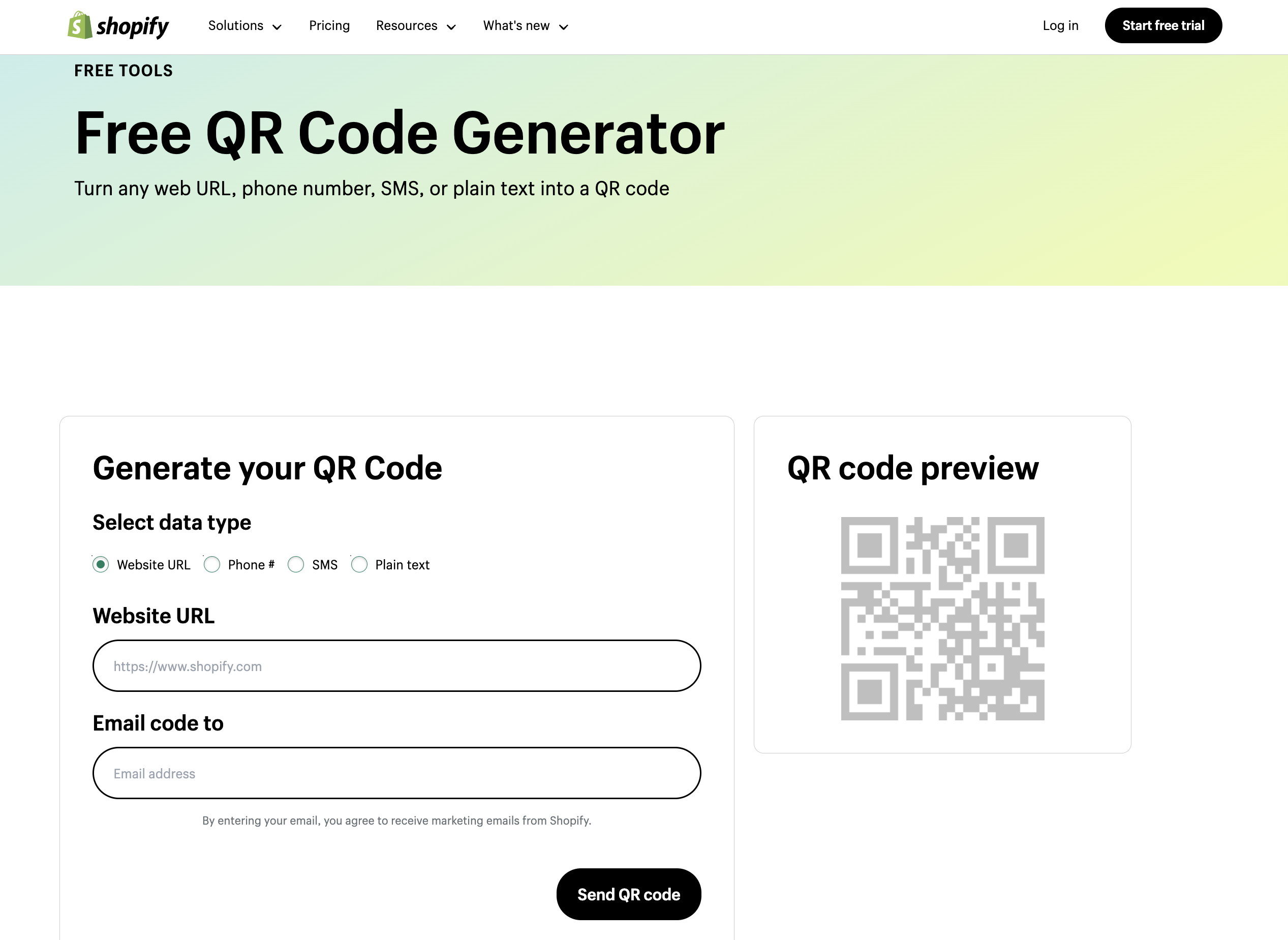 Shopify QR code generator