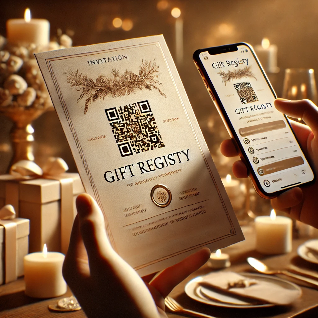 Link to Your Gift Registry or Wishlist - an Ideas to Make a QR Code Invitation