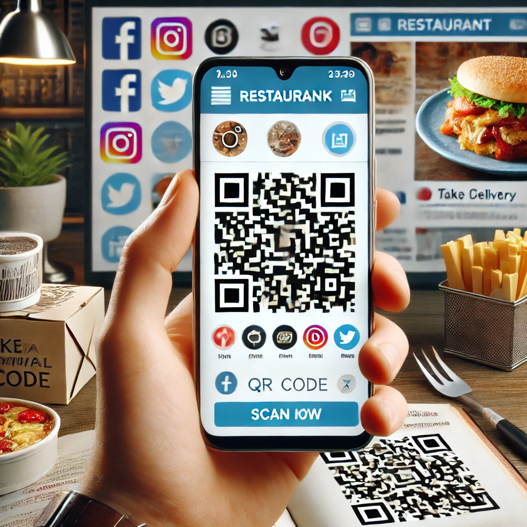 qr code for restaurant menu on social media