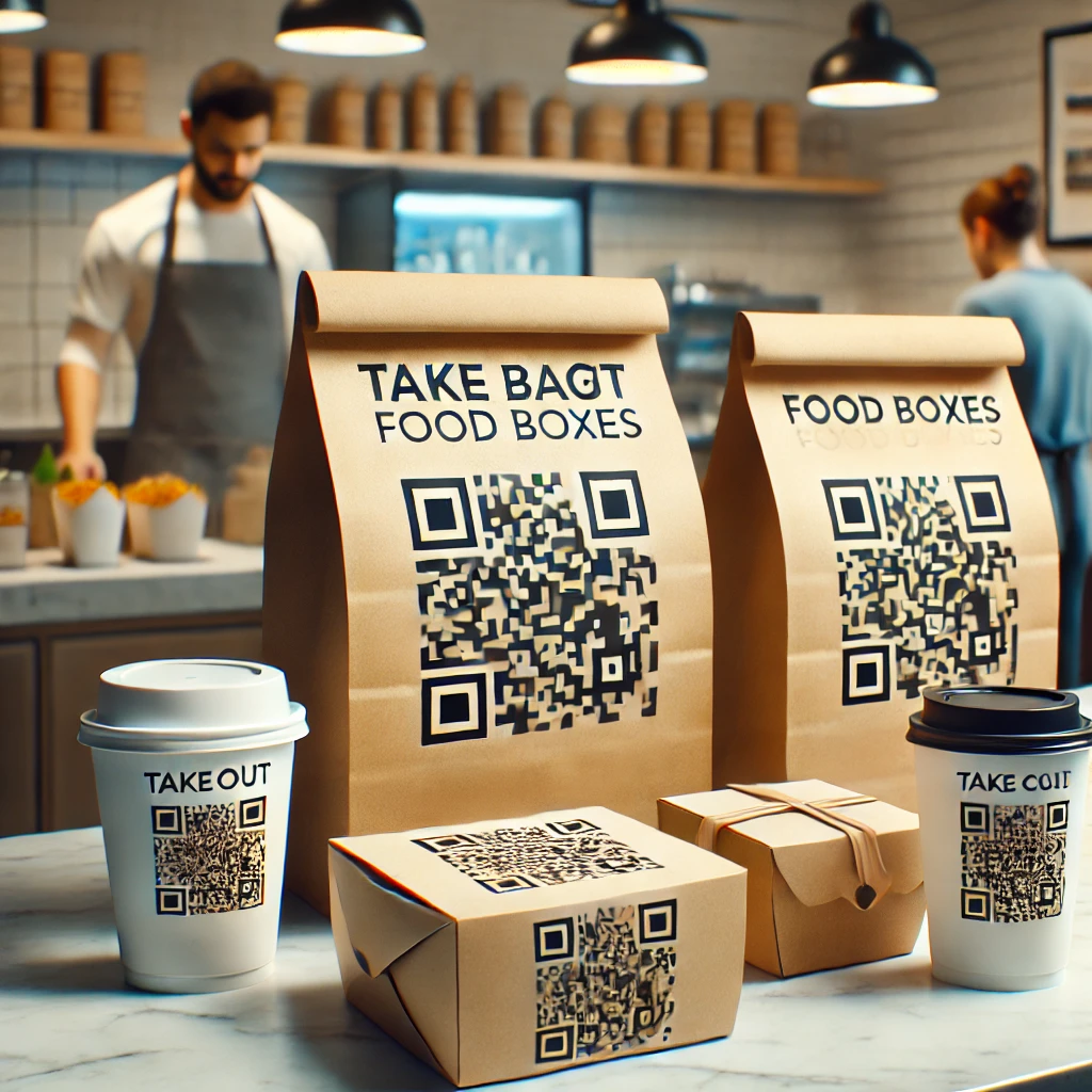 qr code for restaurant menu on packaging