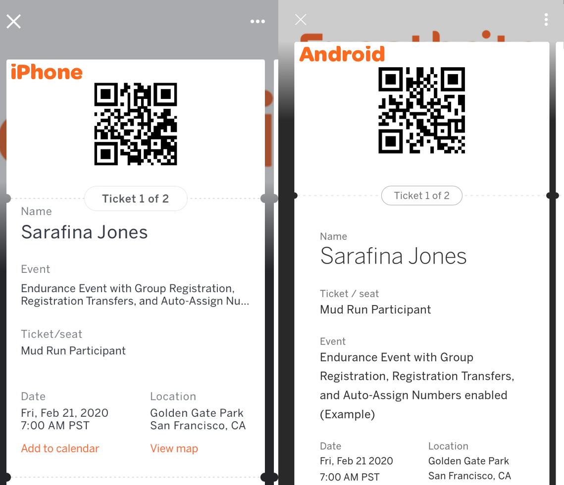 Eventbrite's QR Code Event Tickets