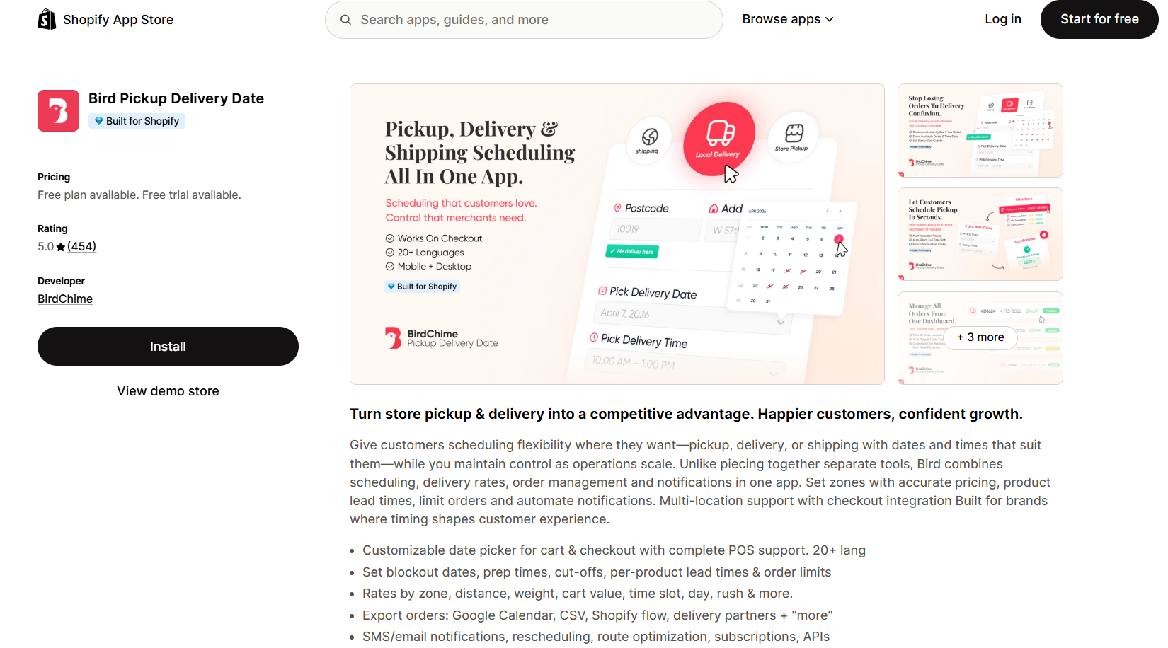 Bird Pickup Delivery Date