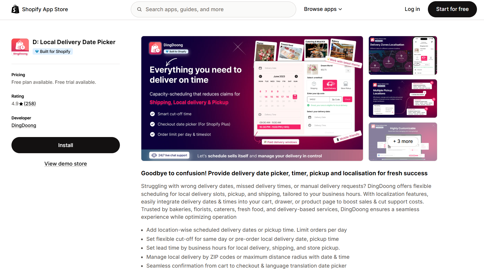 Ding Doong Local Delivery Date Picker