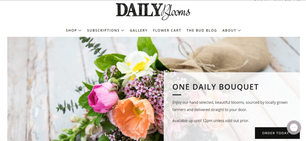 Shopify flower shop example