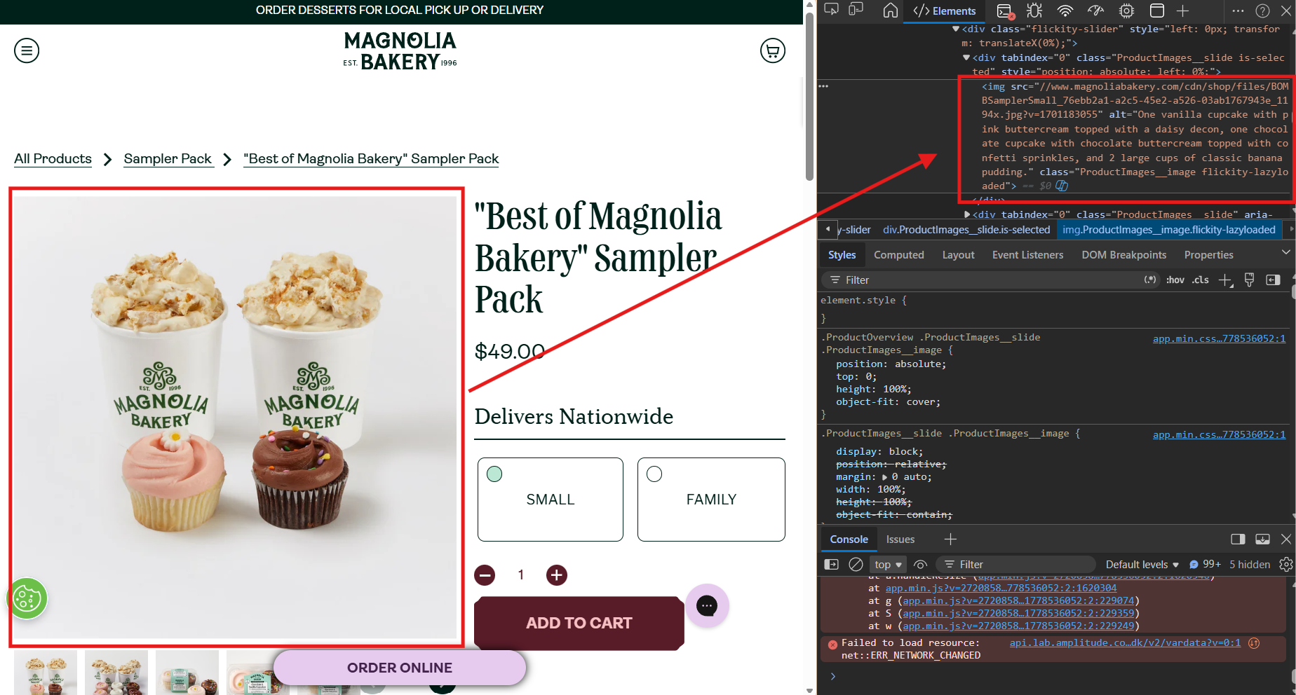 Start with the Name for shopify bakery product image