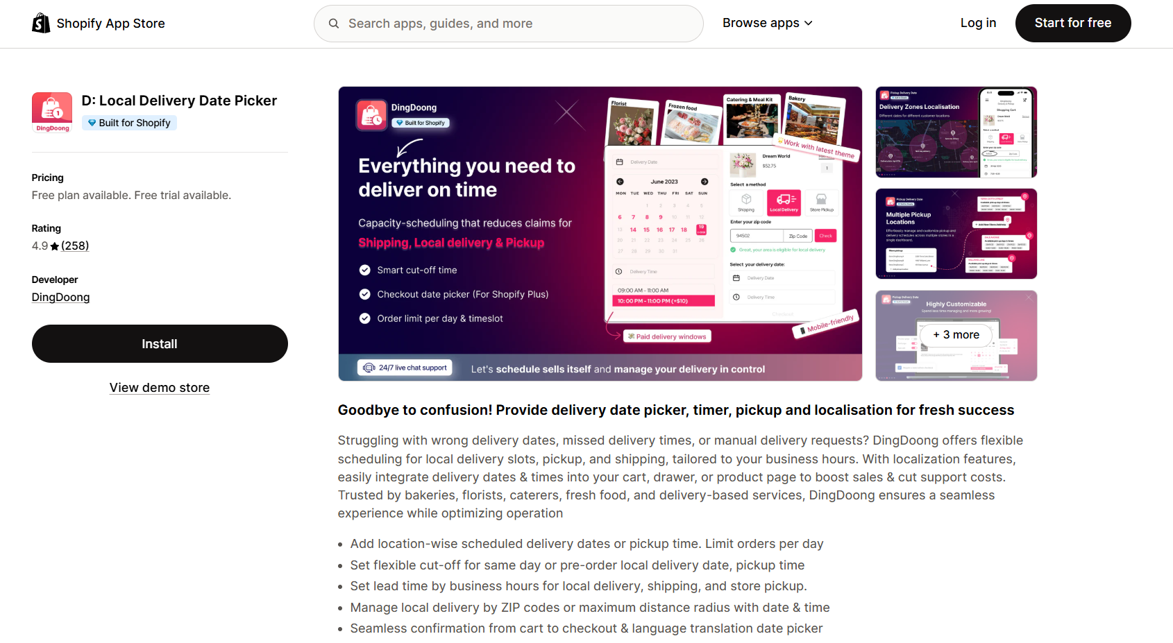 dingdoong Local Delivery Date Picker