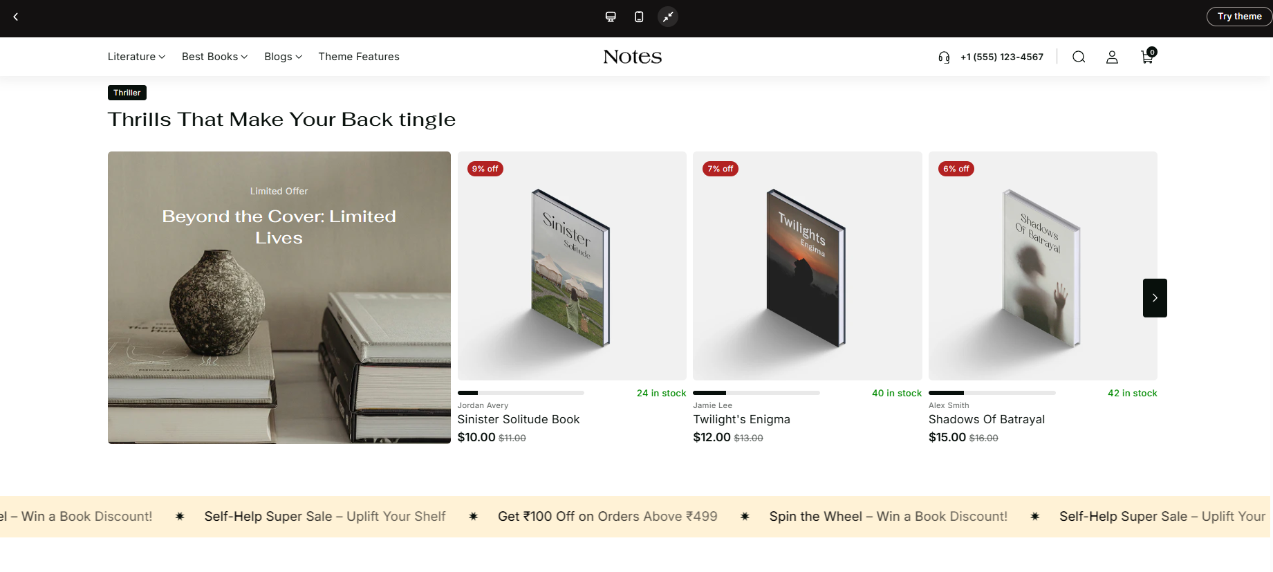 Choose a theme that handles books